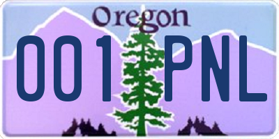 OR license plate 001PNL