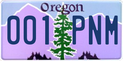 OR license plate 001PNM