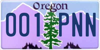 OR license plate 001PNN