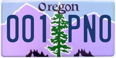 OR license plate 001PNO