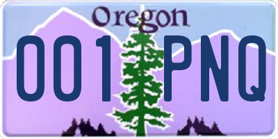 OR license plate 001PNQ