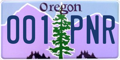 OR license plate 001PNR