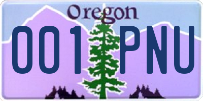 OR license plate 001PNU