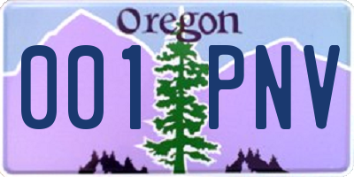 OR license plate 001PNV