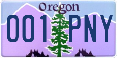 OR license plate 001PNY