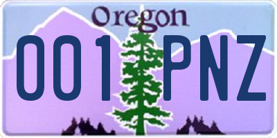 OR license plate 001PNZ