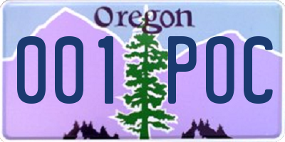 OR license plate 001POC
