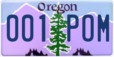 OR license plate 001POM