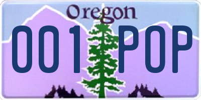 OR license plate 001POP