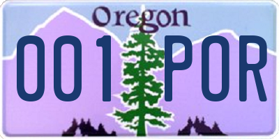 OR license plate 001POR