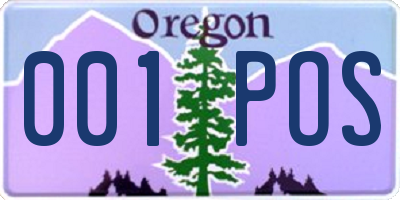 OR license plate 001POS