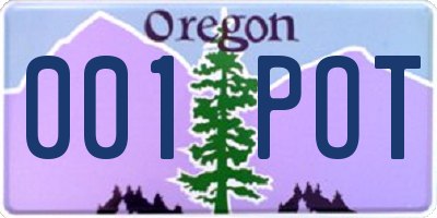 OR license plate 001POT