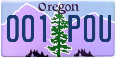 OR license plate 001POU