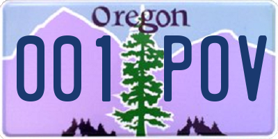 OR license plate 001POV