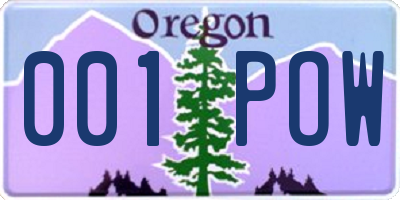 OR license plate 001POW