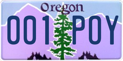 OR license plate 001POY