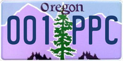 OR license plate 001PPC