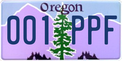 OR license plate 001PPF