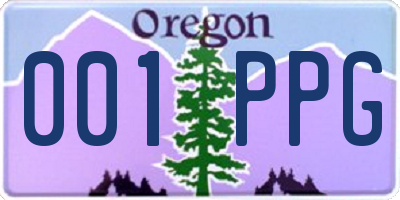 OR license plate 001PPG