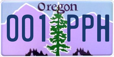 OR license plate 001PPH