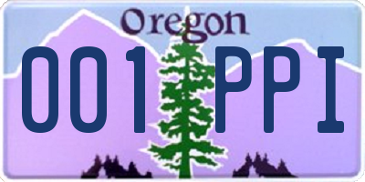 OR license plate 001PPI