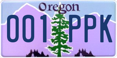 OR license plate 001PPK