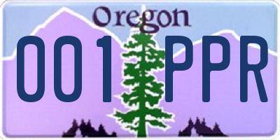 OR license plate 001PPR