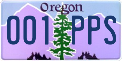 OR license plate 001PPS