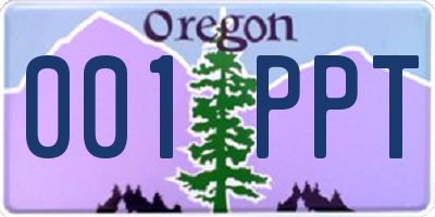 OR license plate 001PPT