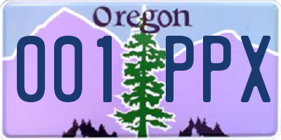 OR license plate 001PPX