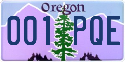 OR license plate 001PQE