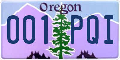 OR license plate 001PQI