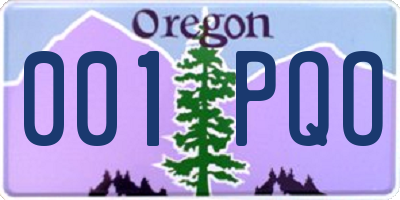OR license plate 001PQO
