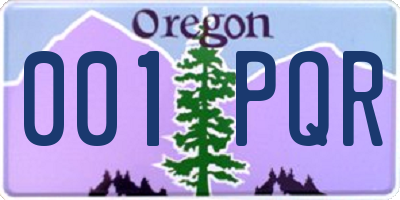 OR license plate 001PQR