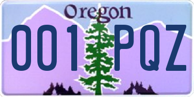 OR license plate 001PQZ