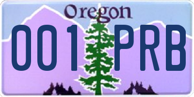 OR license plate 001PRB