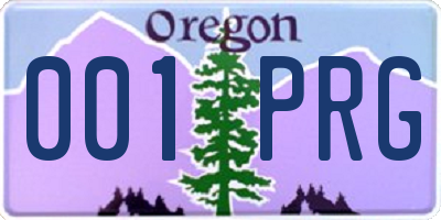 OR license plate 001PRG