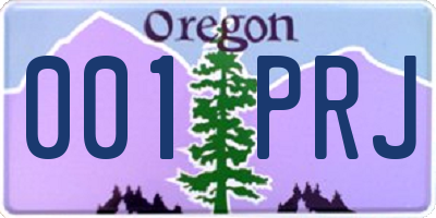 OR license plate 001PRJ