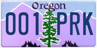 OR license plate 001PRK