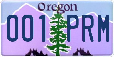 OR license plate 001PRM