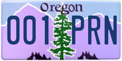 OR license plate 001PRN