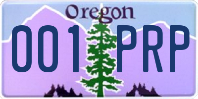 OR license plate 001PRP