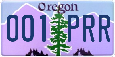 OR license plate 001PRR