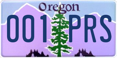 OR license plate 001PRS