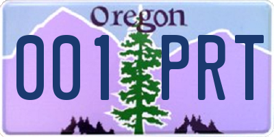 OR license plate 001PRT