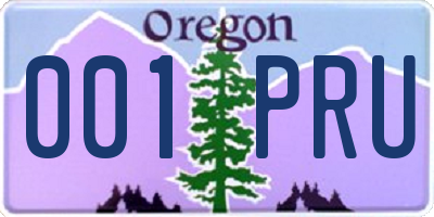 OR license plate 001PRU