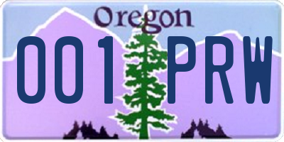 OR license plate 001PRW