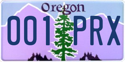 OR license plate 001PRX