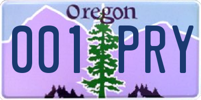 OR license plate 001PRY