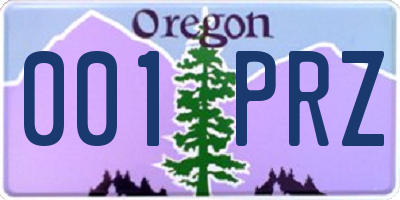 OR license plate 001PRZ